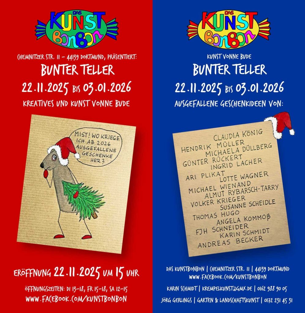 Bunter Teller im Kunstbonbon