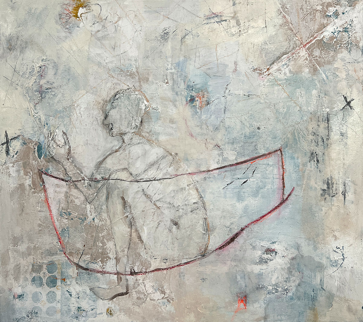 "Vertraute Überfahrt...", 2026, 60x50cm, no.5577 